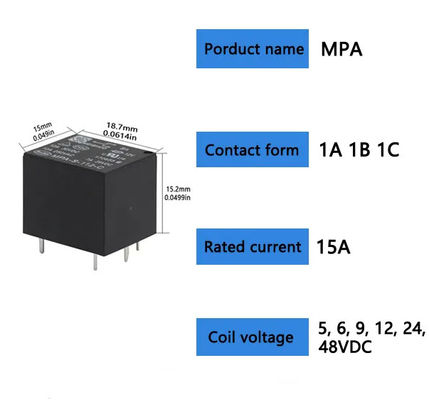 MPA 10A 5A PWB DC 4pin elektromagnetische Mikro5 Pin Relay 12v 24V 5v 9v JQC-3FF T73