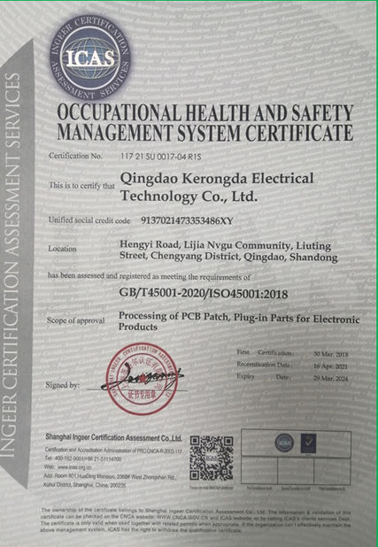 China Qingdao Kerongda Tech Co.,Ltd. Certification